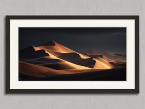 Ember Dunes shown in a black frame with a white border or mount.