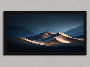Gilded Silence shown in a black frame without a border or mount.