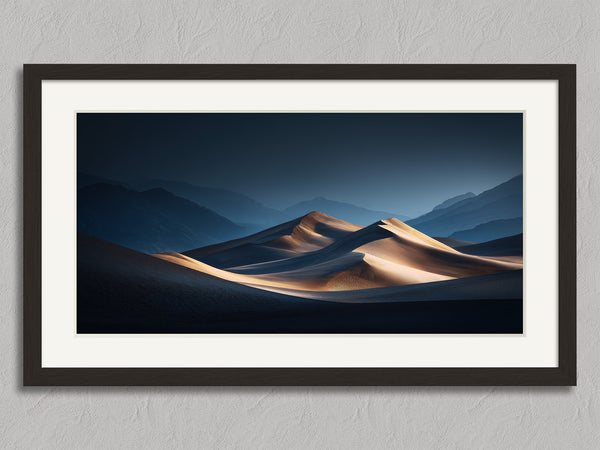Gilded Silence shown in a black frame with a white border or mount.