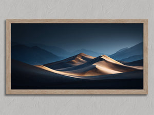 Gilded Silence shown in an oak frame without a border or mount.