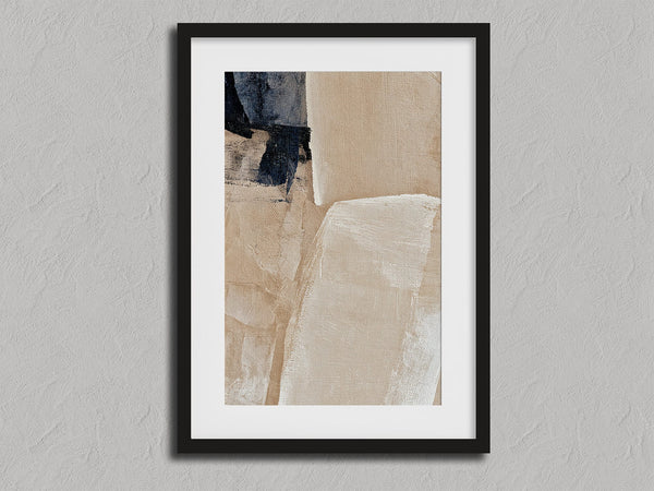 Quiet Geometry shown in a black frame with a white border or mount.