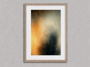Copper Veil shown in an oak frame with a white border or mount.