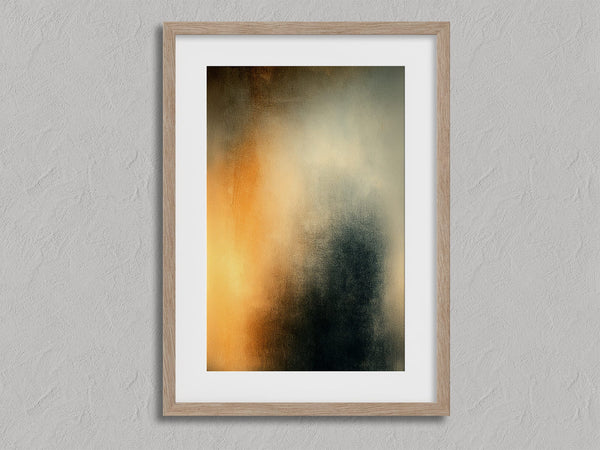 Copper Veil shown in an oak frame with a white border or mount.