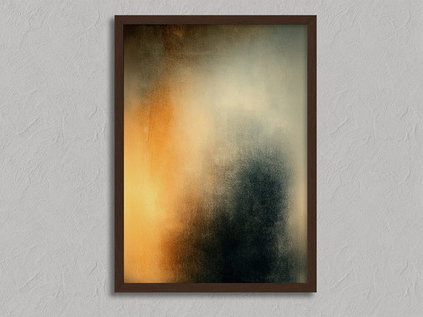 Copper Veil shown in a walnut frame without a border or mount.
