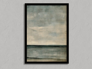 Distant Calm shown in a black frame without a border or mount.