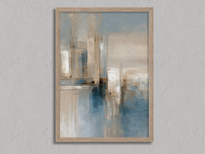 Blue Foundations I shown in an oak frame without a border or mount.