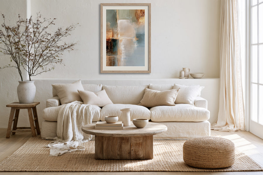 Copper Shore – Textured Abstract Wall Art Print