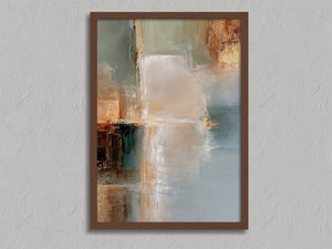 Copper Shore shown in a walnut frame without a border or mount.