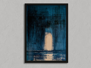 Threshold shown in a black frame without a border or mount.
