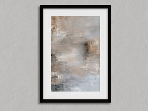 Quiet Layers I shown in a black frame with a white border or mount.