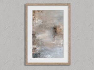 Quiet Layers I shown in an oak frame with a white border or mount.