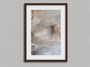 Quiet Layers I shown in a walnut frame with a white border or mount.