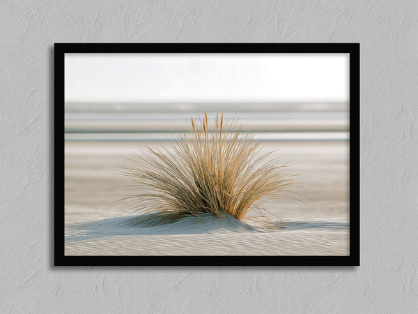 Dune Stillness shown in a black frame without a border or mount.