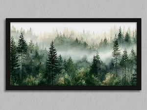 Greenwood Haze shown in a black frame without a border or mount.