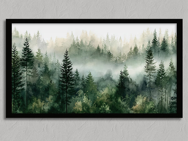 Greenwood Haze shown in a black frame without a border or mount.