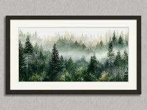 Greenwood Haze shown in a black frame with a white border or mount.
