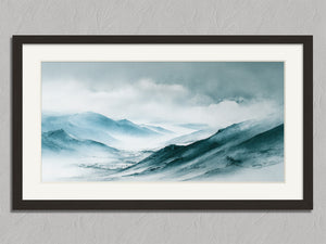 Blue Ridge Vale shown in a black frame with a white border or mount.
