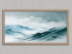 Blue Ridge Vale shown in an oak frame without a border or mount.