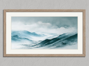Blue Ridge Vale shown in an oak frame with a white border or mount.