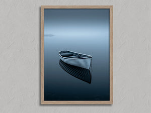 Drift Afloat shown in an oak frame without a border or mount.